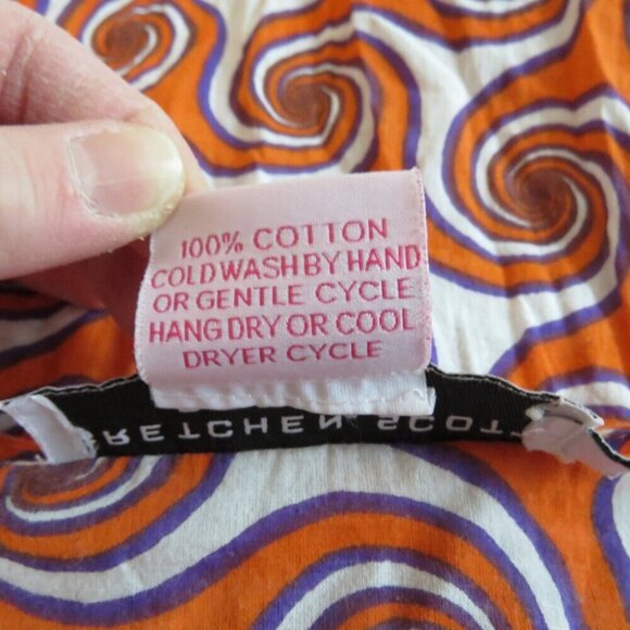 GRETCHEN SCOTT DESIGNS Abstract Geometric Retro Cotton Long Tunic Top - Size M - Picture 13 of 15